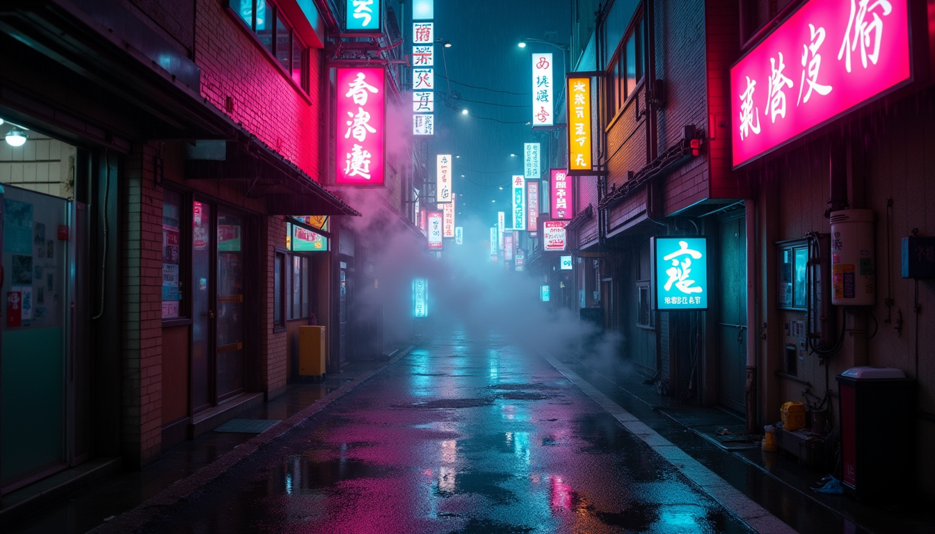 AI generated neon Tokyo street